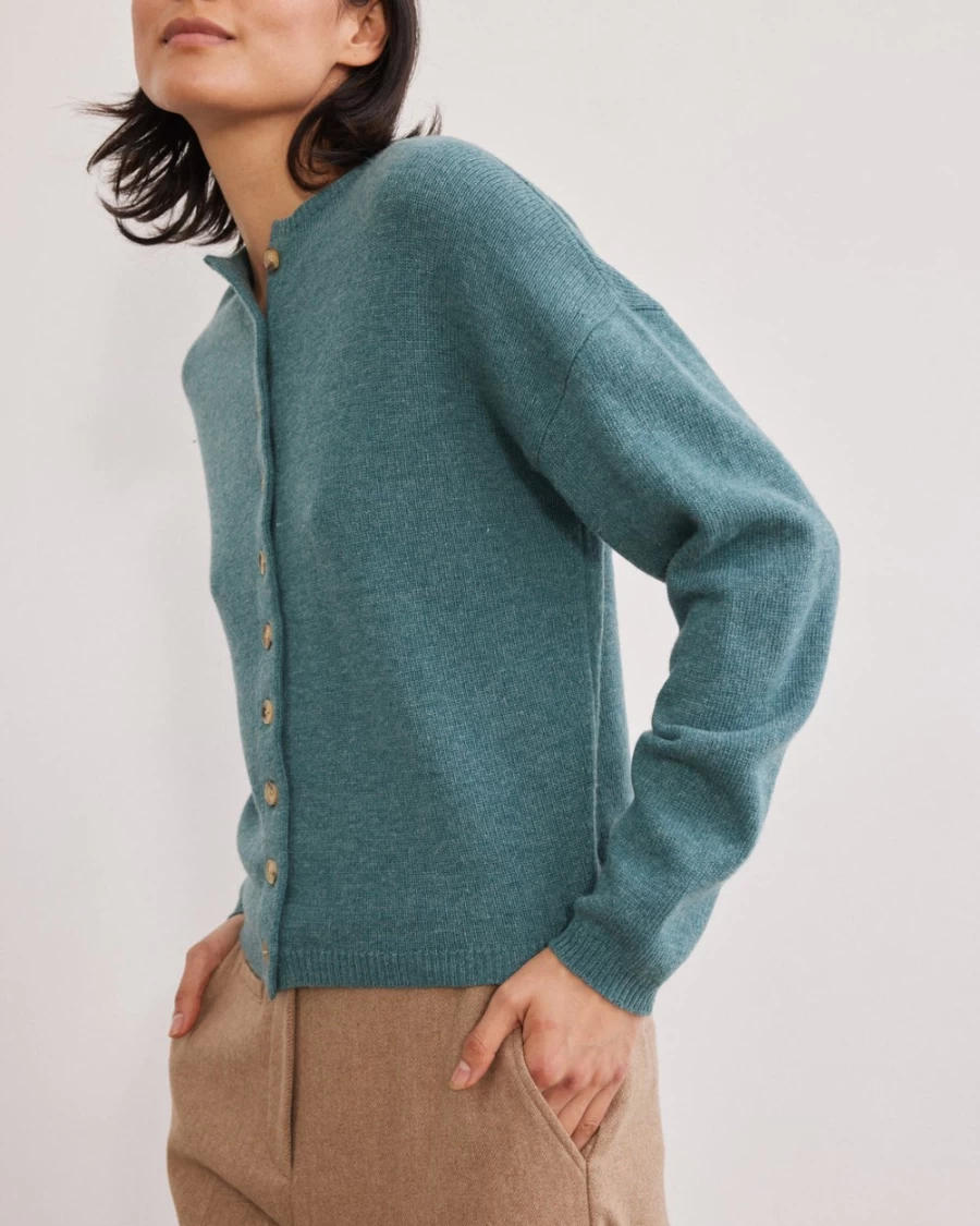 Rue Blanche Shirley Cardi Rond 23A Aqua Women's Knit Cardigan