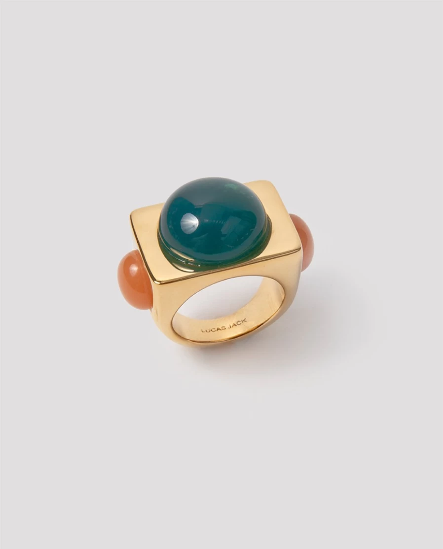 Rue Blanche Women's Ring 23R04 Canard 23H-Lucas Jack Elegant Gold-Tone Jewelry