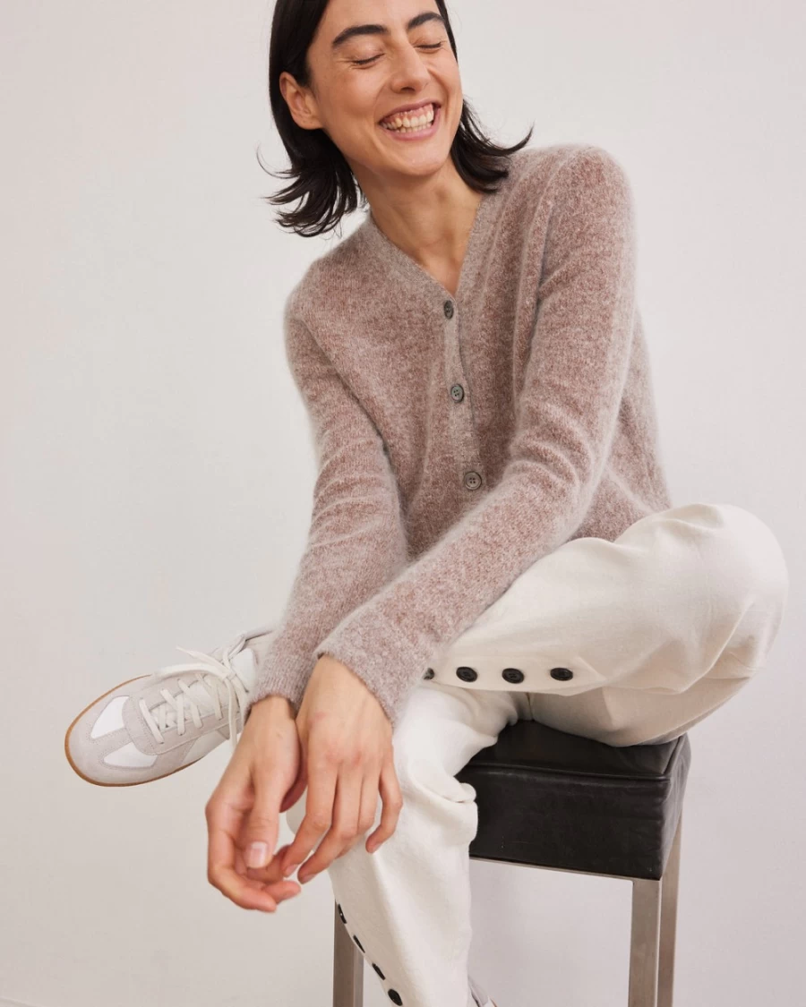 Rue Blanche Women's Mokid Cardi 23H Bark Knit Cardigan